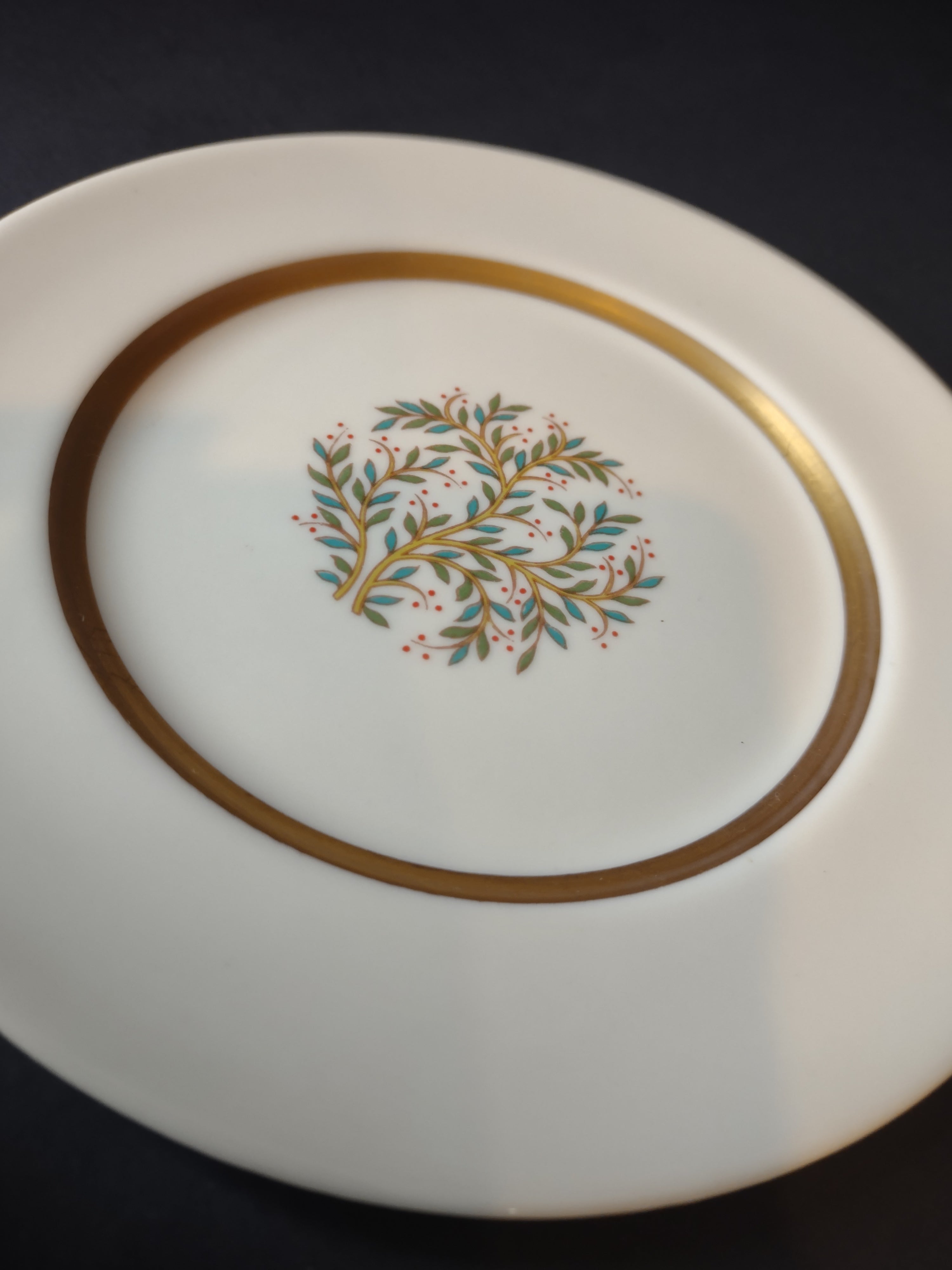 Vintage Franciscan China Fremont Teal Floral Gold 6-1/2" Plate [6968]