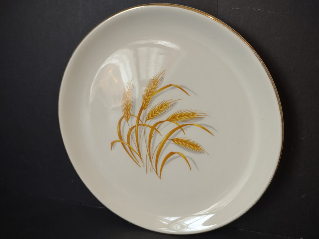 Vintage Golden Wheat 22K Gold USA 7-1/2" Plate [6969]