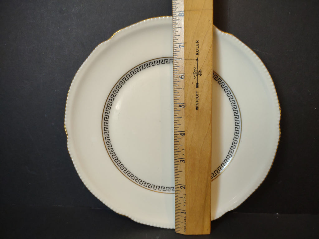Vintage Castleton China Sophisticate Greek Key Gold Rim Plate [6970]