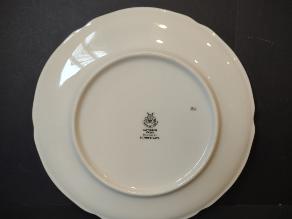 Vintage Castleton China Sophisticate Greek Key Gold Rim Plate [6970]
