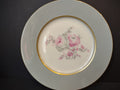 Vintage Castleton China Rosemere Pink Rose Gray Border Plate [6971]