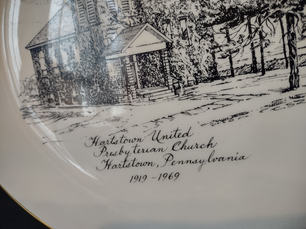 Vintage A&H Ceramics Hartstown Presbyterian Church Plate [6973]