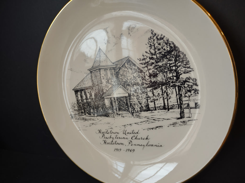 Vintage A&H Ceramics Hartstown Presbyterian Church Plate [6973]