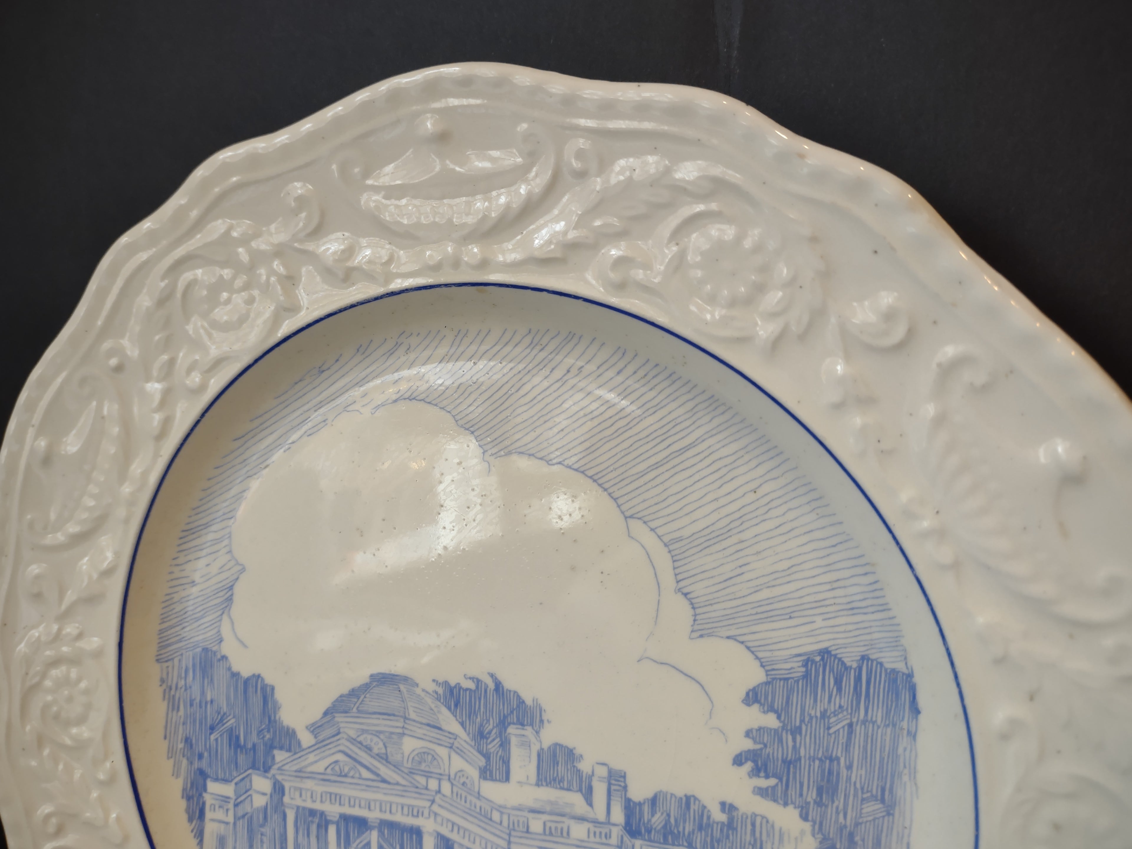 Vintage Steubenville Adam Antique Monticello Blue Transfer Plate [6974]