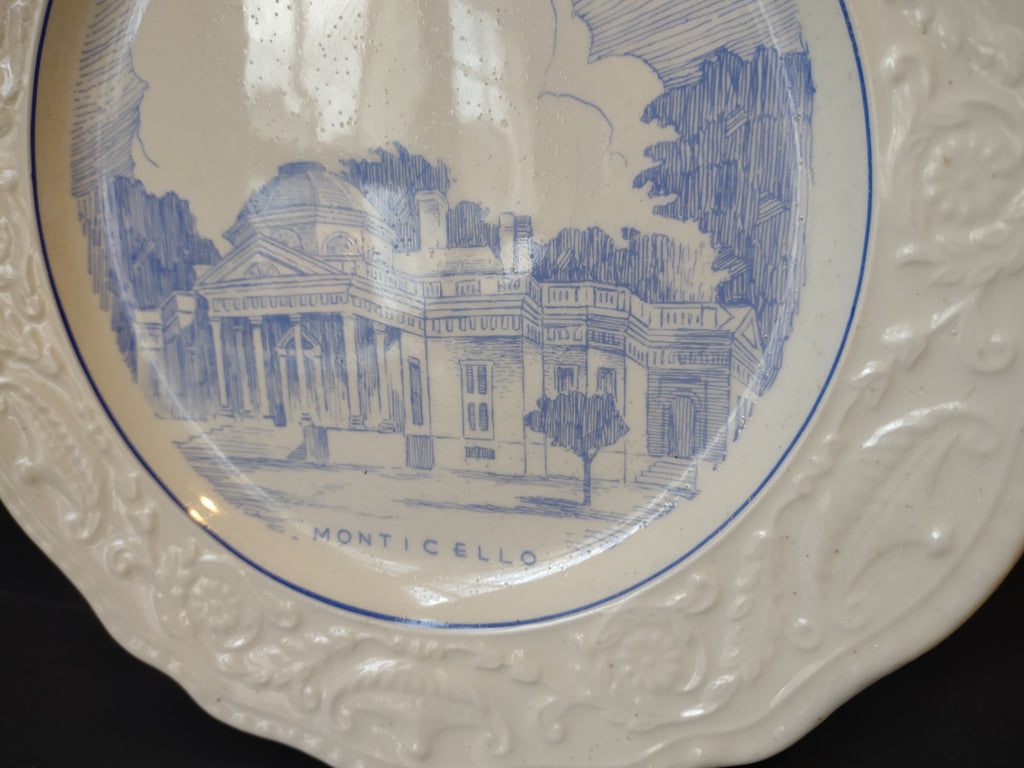 Vintage Steubenville Adam Antique Monticello Blue Transfer Plate [6974]