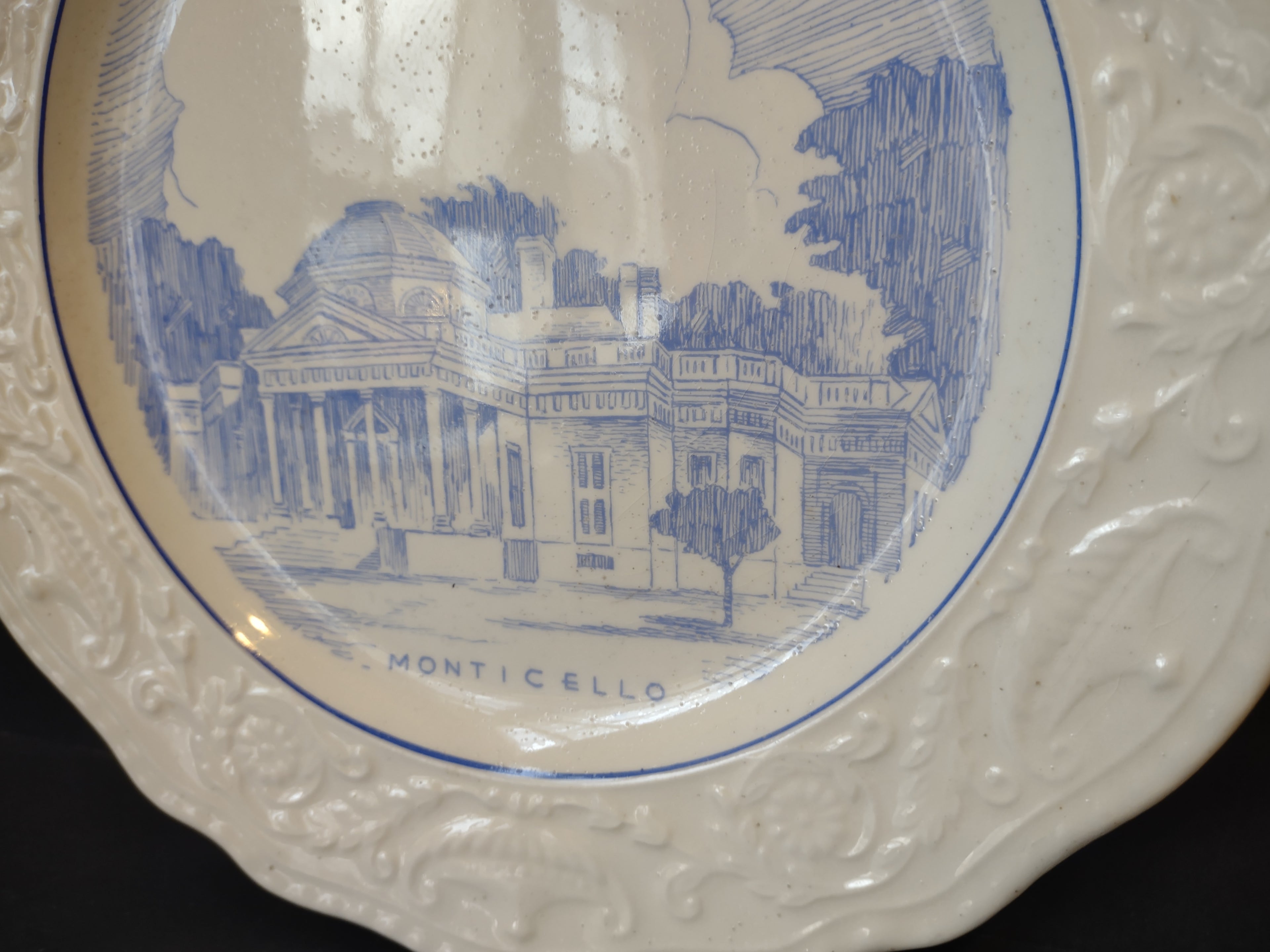 Vintage Steubenville Adam Antique Monticello Blue Transfer Plate [6974]