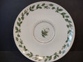 Vintage Superior Hall Cameo Rose saucer - full top view showing ivy garland border and central rosebud motif