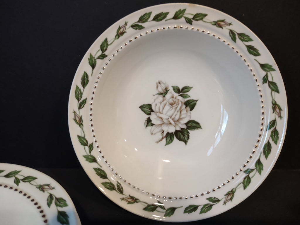 Superior Hall Cameo Rose soup bowl - full top view showing complete pattern
