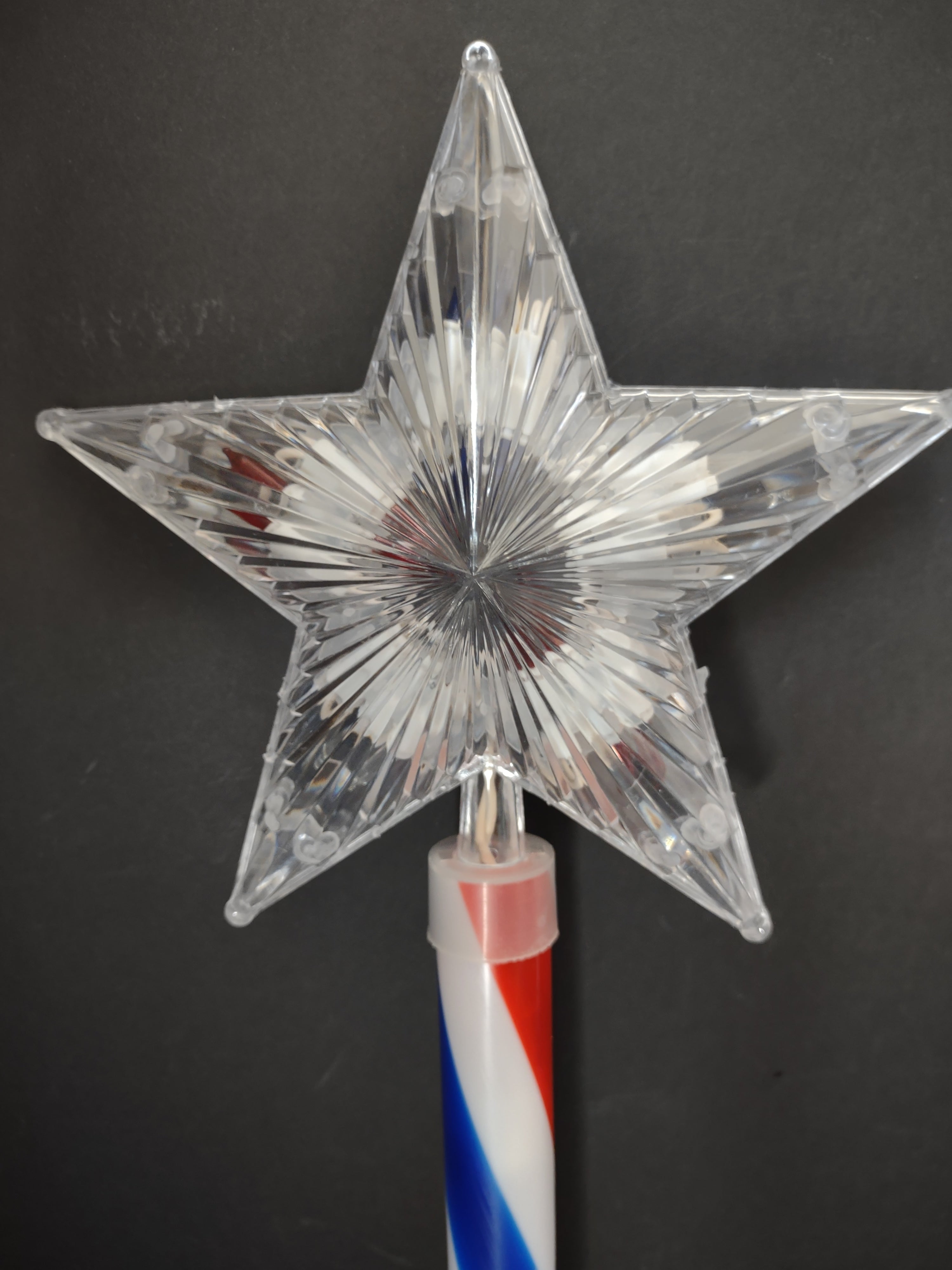Vintage Red White Blue Lighted Star Wand Pathway Markers Set of 3 [6981]