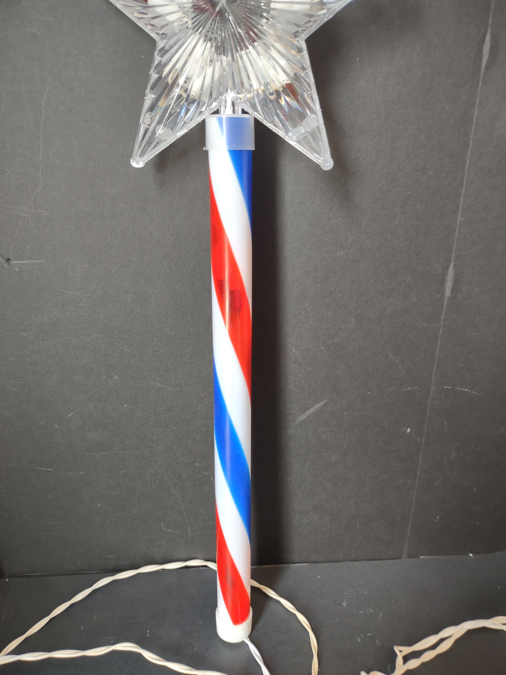 Vintage Red White Blue Lighted Star Wand Pathway Markers Set of 3 [6981]