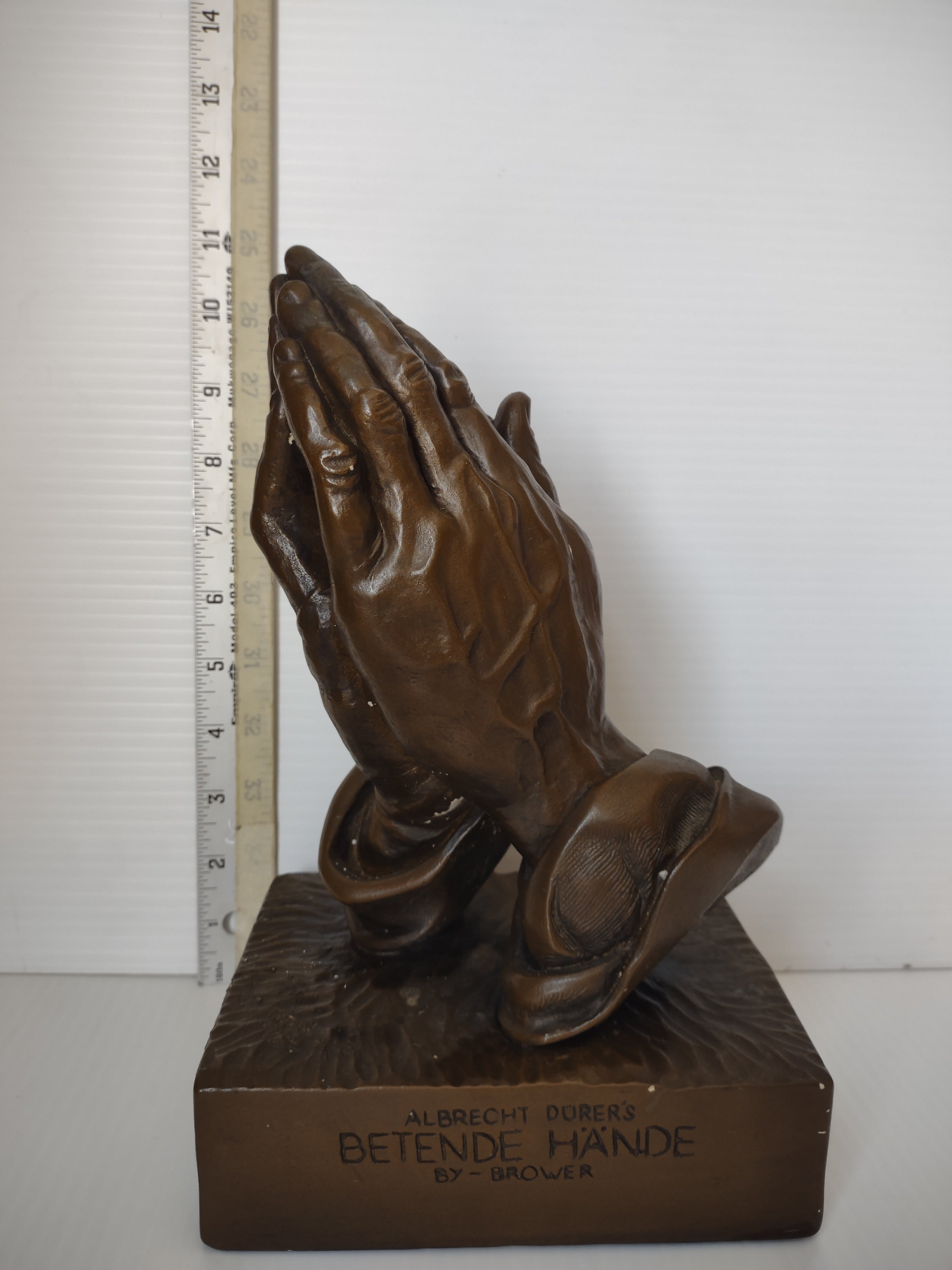 Vintage Albrecht Dürer Betende Hände Praying Hands Bronze Sculpture [6984]