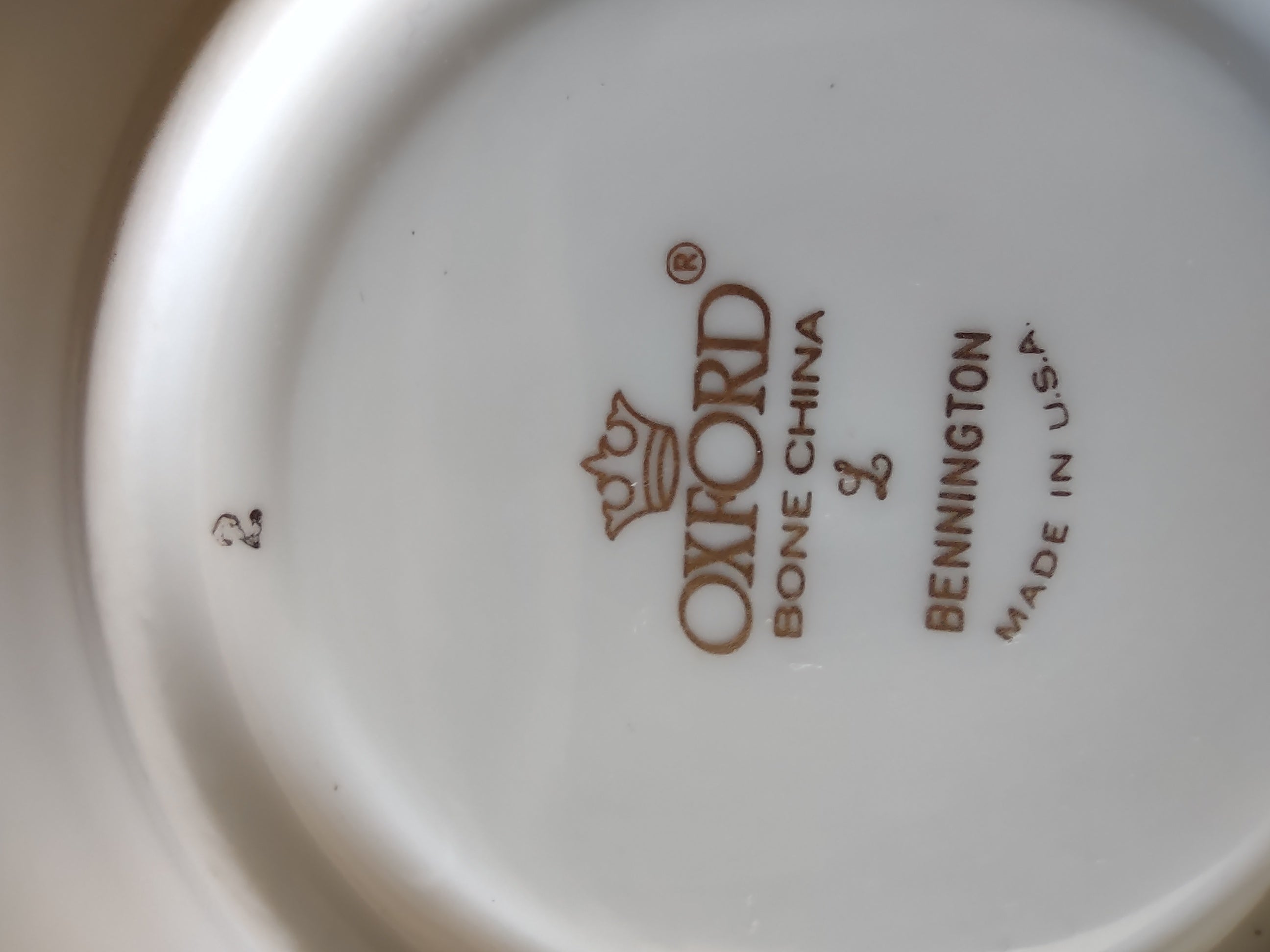 Oxford Bone China Bennington backstamp - Made in USA