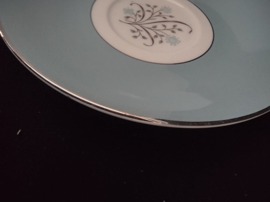 Back of Syracuse China Meadow Breeze saucer showing white unglazed foot