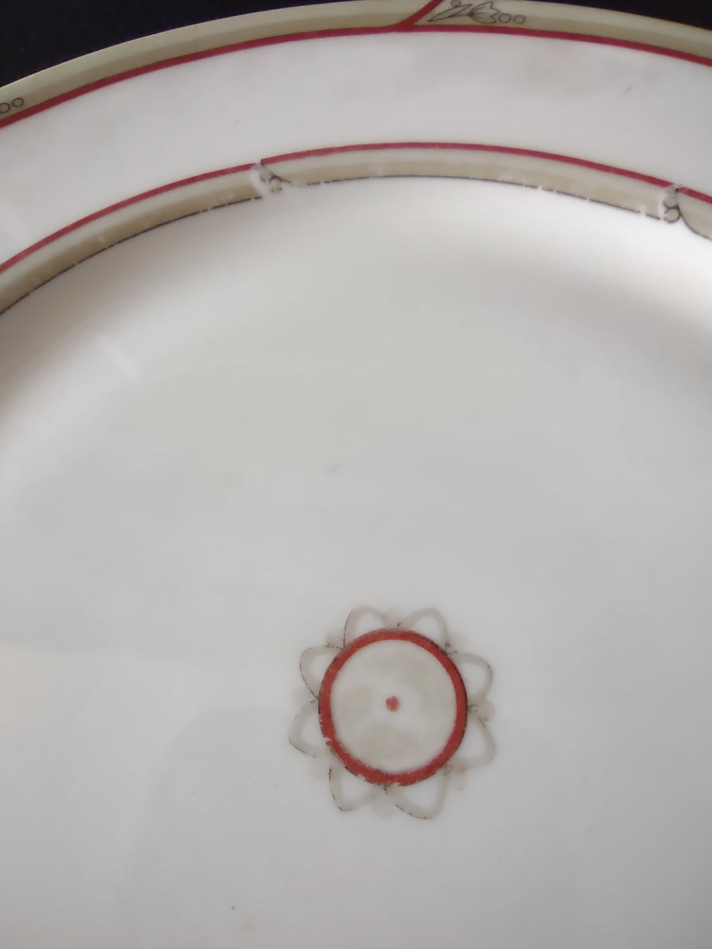 Theodore Haviland New York Made in America backstamp in red script on white porcelain