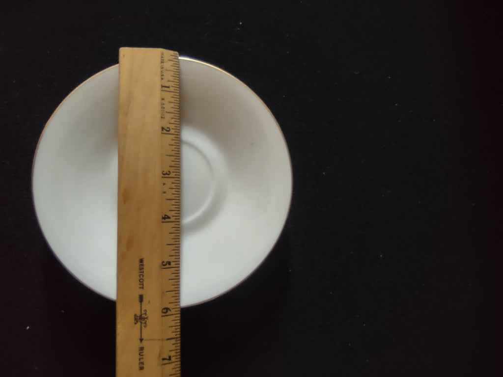Oxford Bone China Special saucer with ruler showing approx. 6" diameter