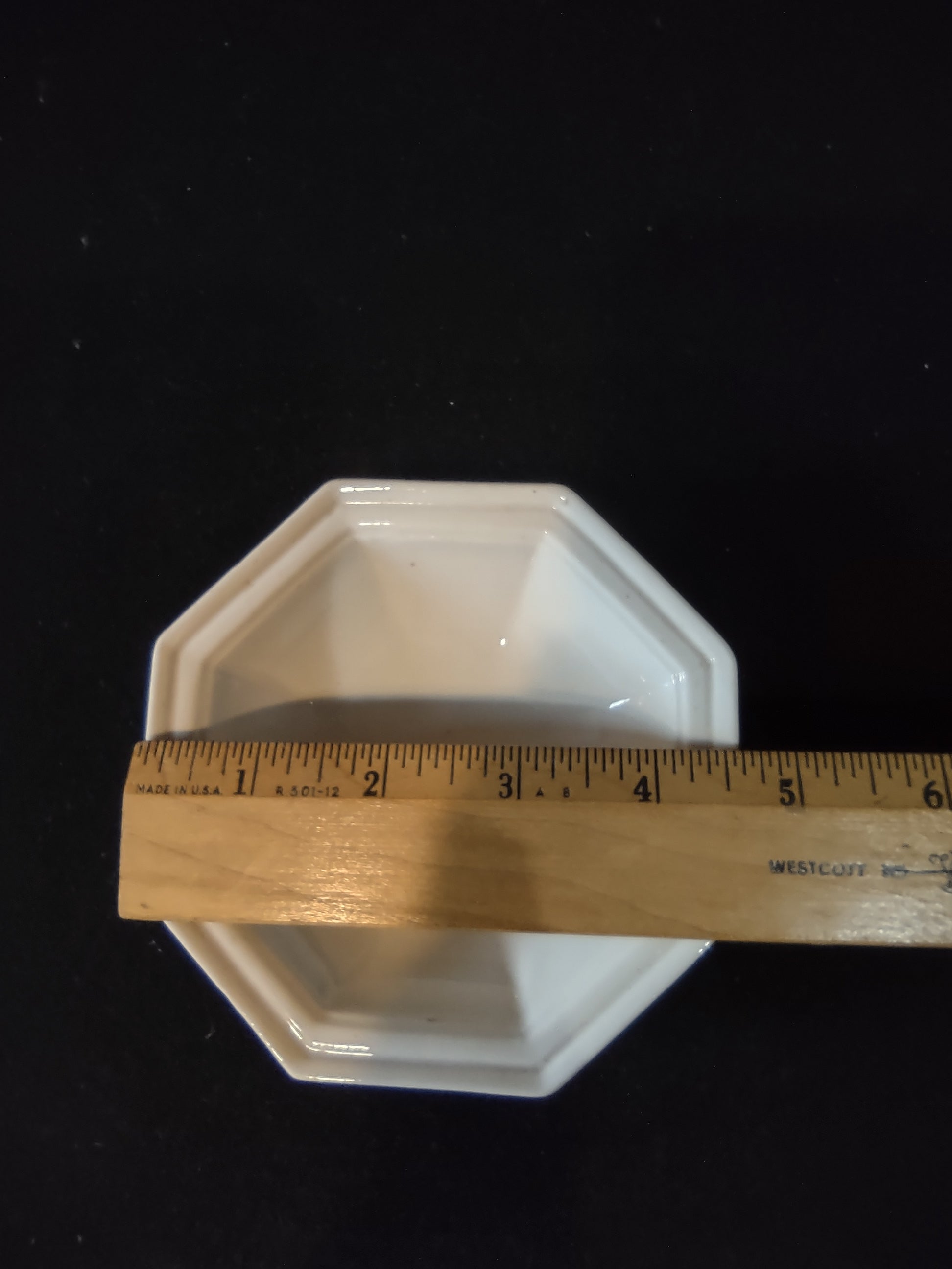 Vintage Red Cliff Ironstone Off-White Octagonal Berry Bowls Set of 4 [7002]