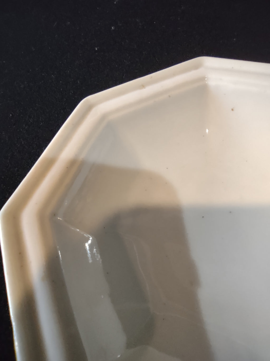 Vintage Red Cliff Ironstone Off-White Octagonal Berry Bowls Set of 4 [7002]