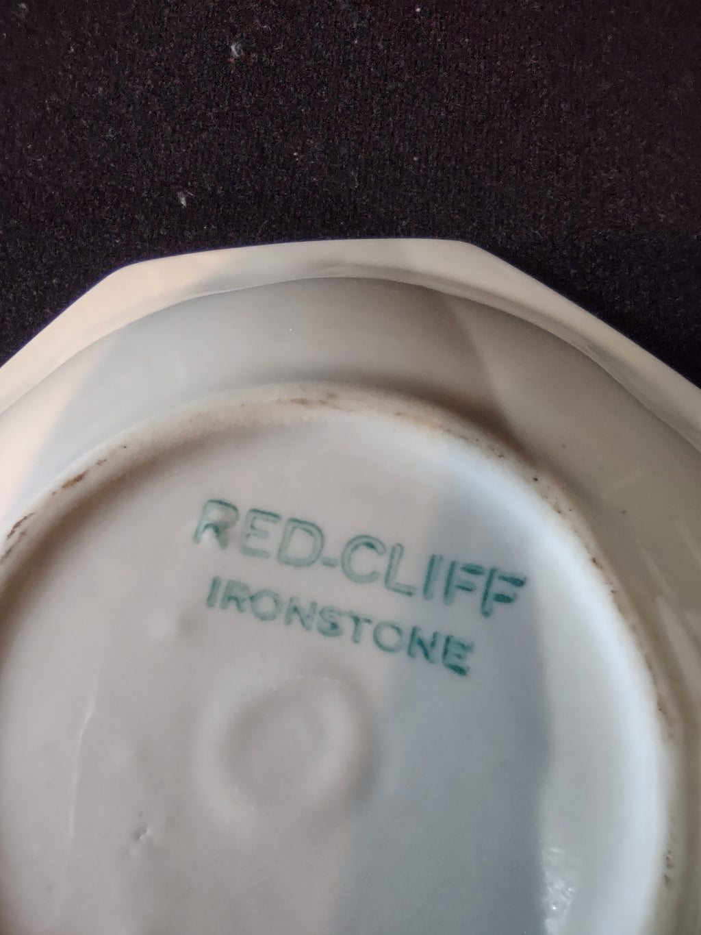 Vintage Red Cliff Ironstone Off-White Octagonal Berry Bowls Set of 4 [7002]