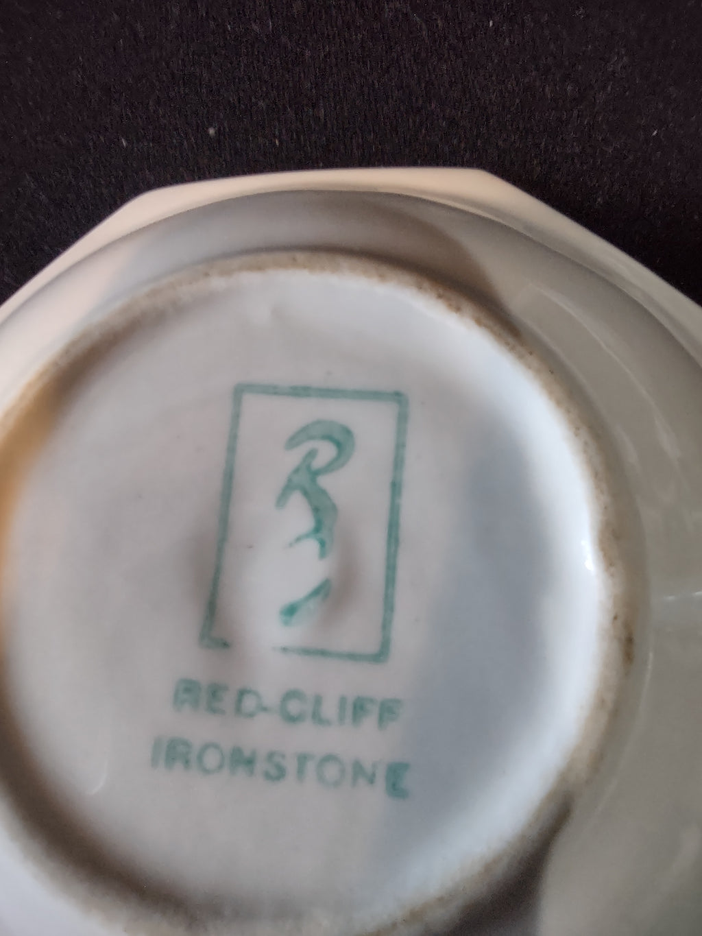 Vintage Red Cliff Ironstone Off-White Octagonal Berry Bowls Set of 4 [7002]
