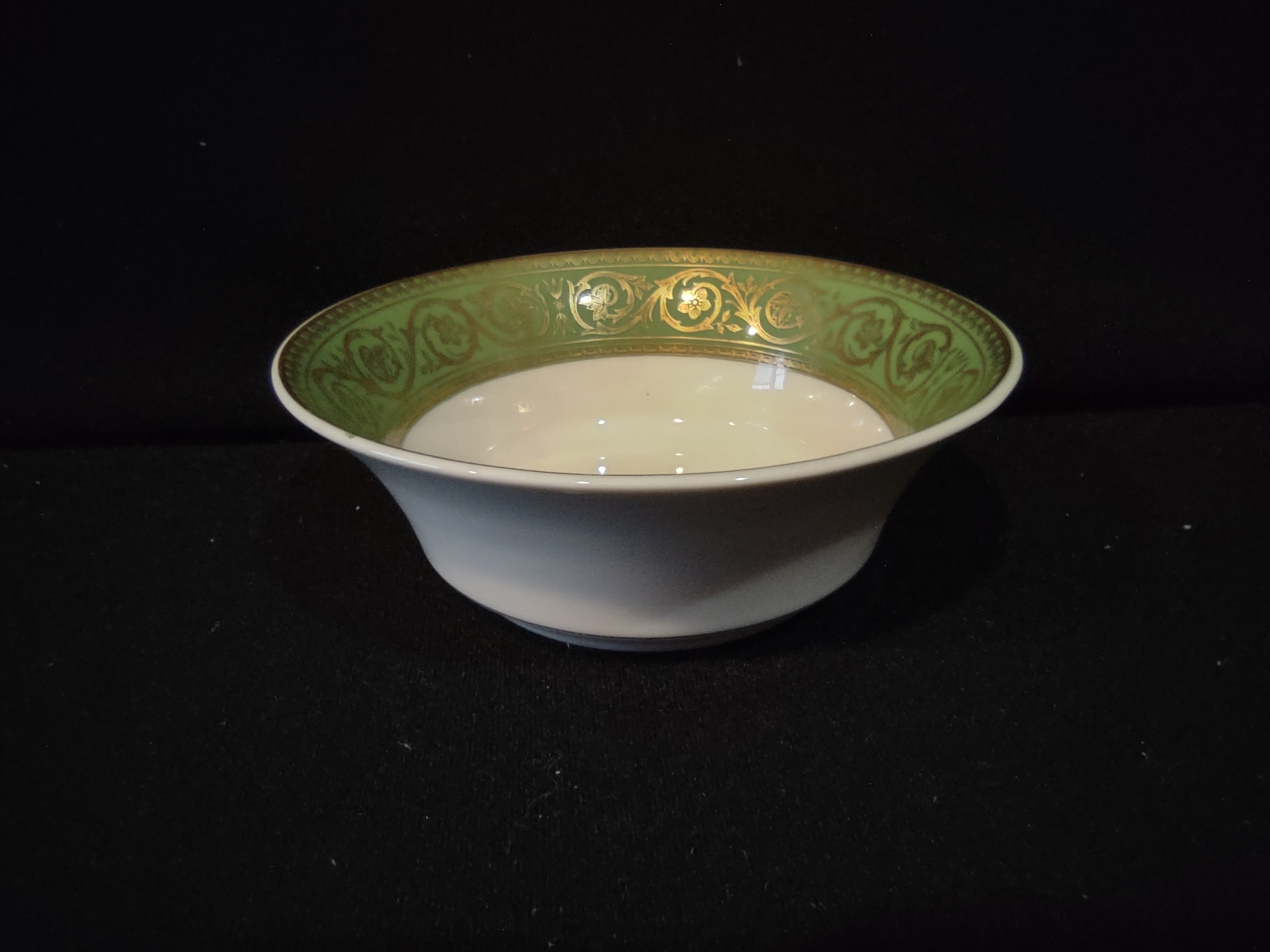 Vintage Castleton China La Boheme Green & Gold Bowl [7003]