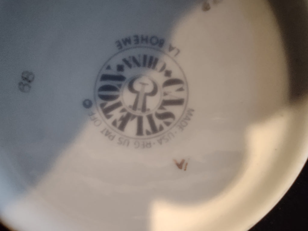 Vintage Castleton China La Boheme Green & Gold Bowl [7003]