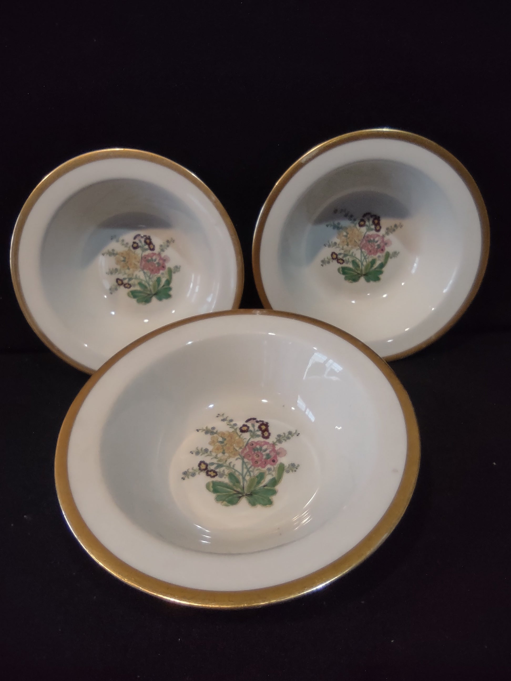 Vintage Theodore Haviland New York berry bowl with ruler showing approximately 5 inch diameter