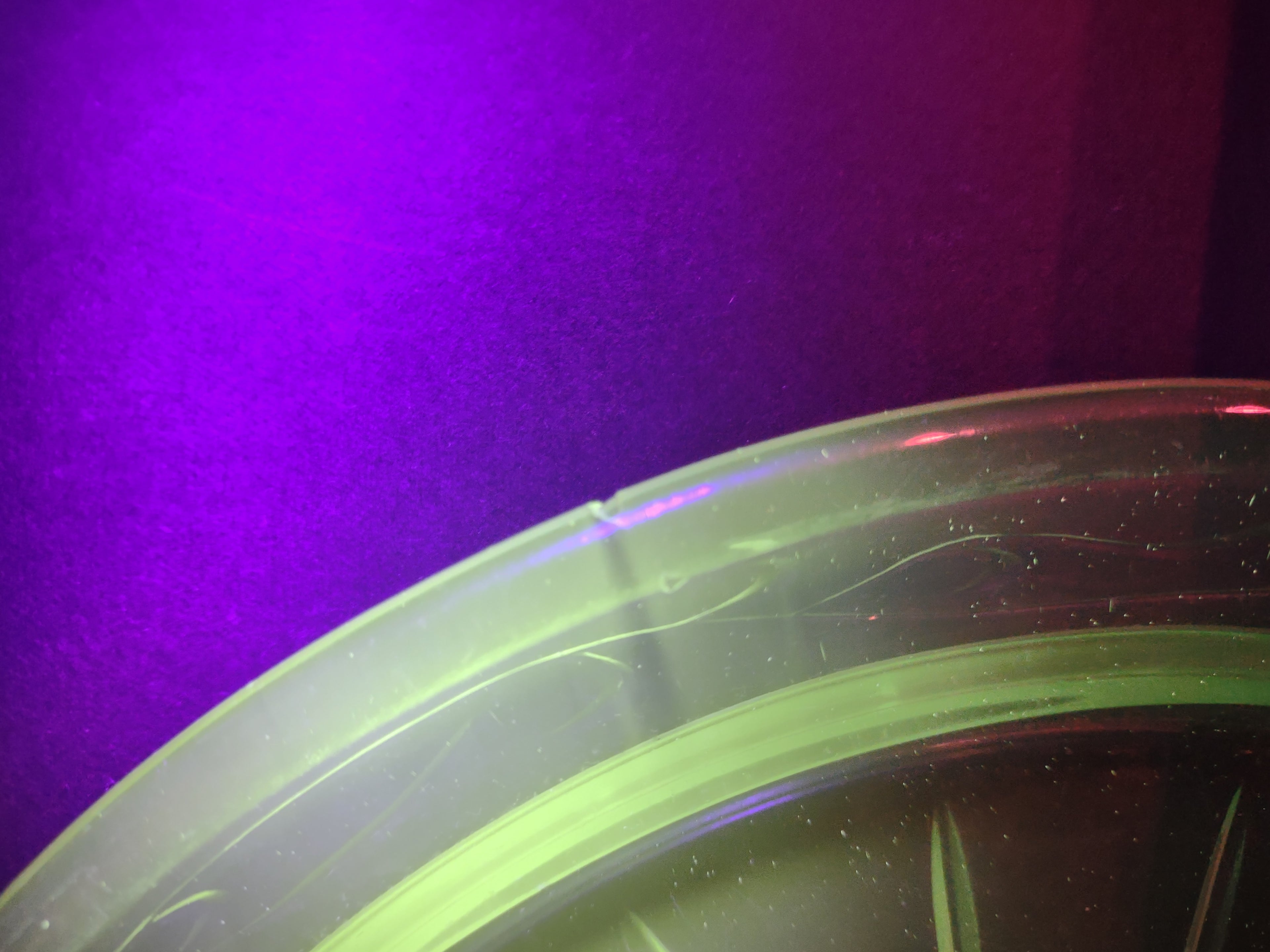 Vintage US Glass Co Green Uranium Depression Glass Handled Cake Plate IMPERFECT [7014]