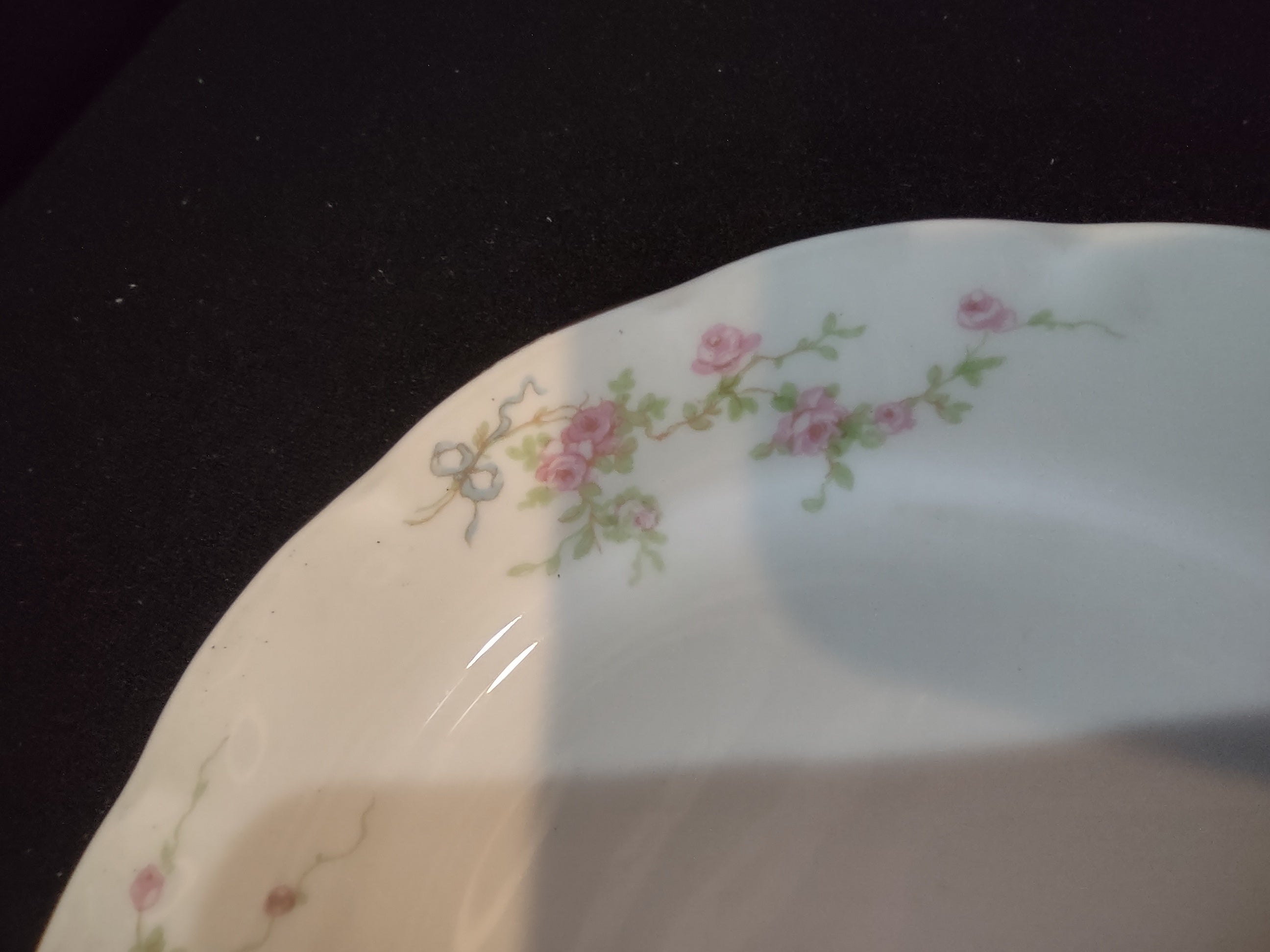 Theodore Haviland NY Rosanne plate - backstamp reading Theodore Haviland New York Made in America Rosanne