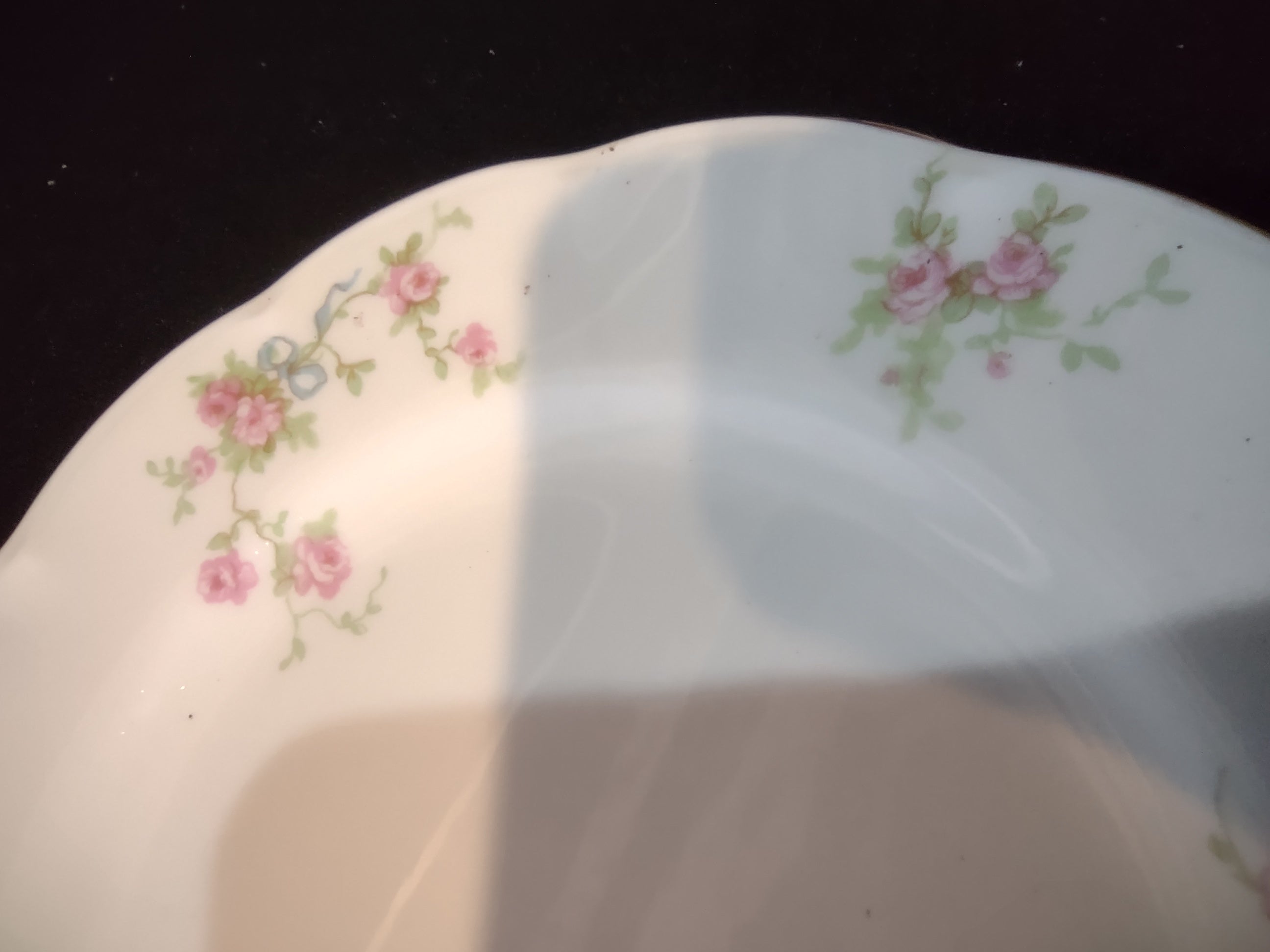 Theodore Haviland NY Rosanne plate - ruler showing approx 6 inch diameter