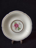 Castleton China Dolly Madison saucer front view showing pink rose center and gold ring