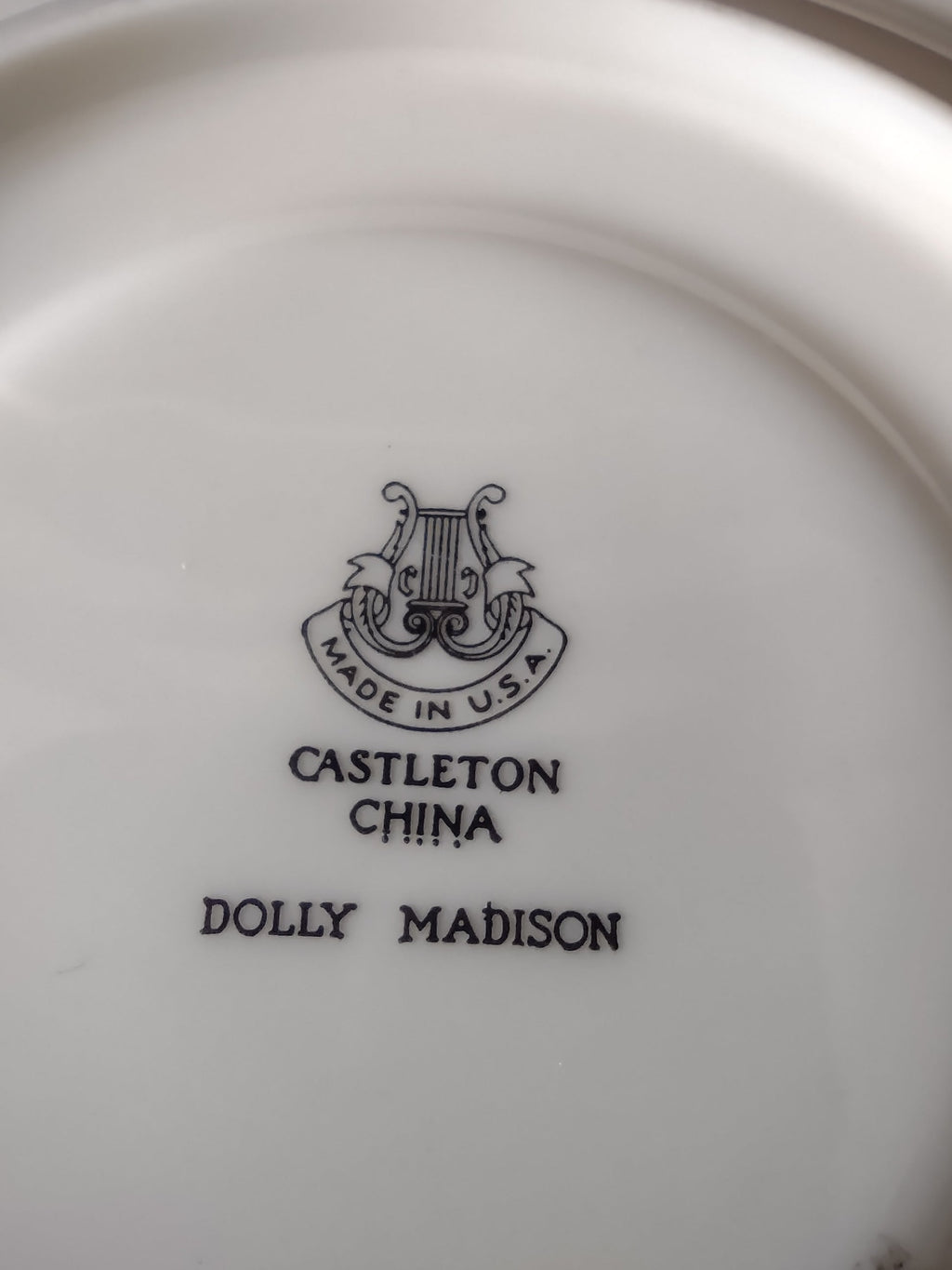 Backstamp: Castleton China Dolly Madison Made in USA