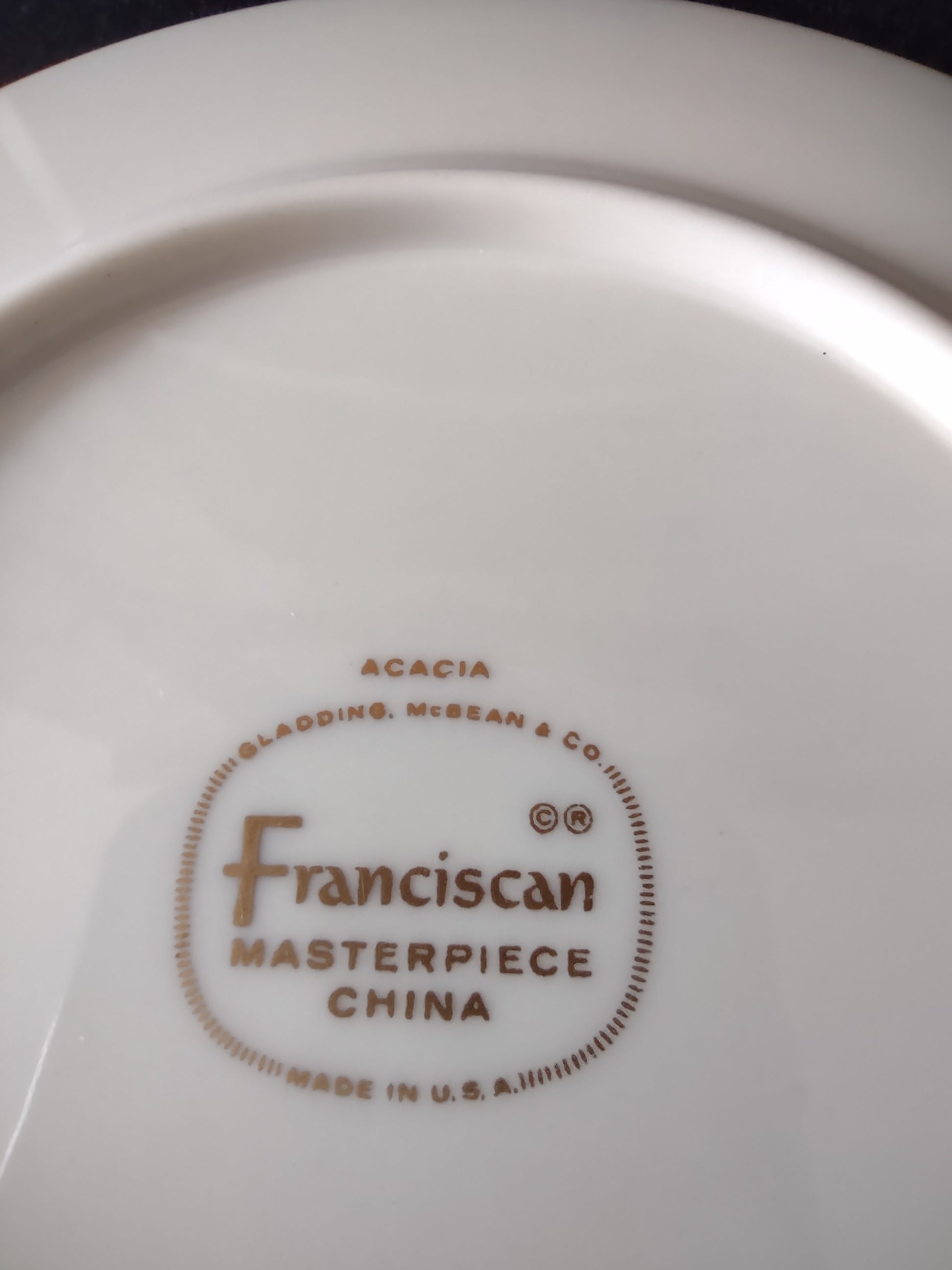 Franciscan Woodside plate backstamp