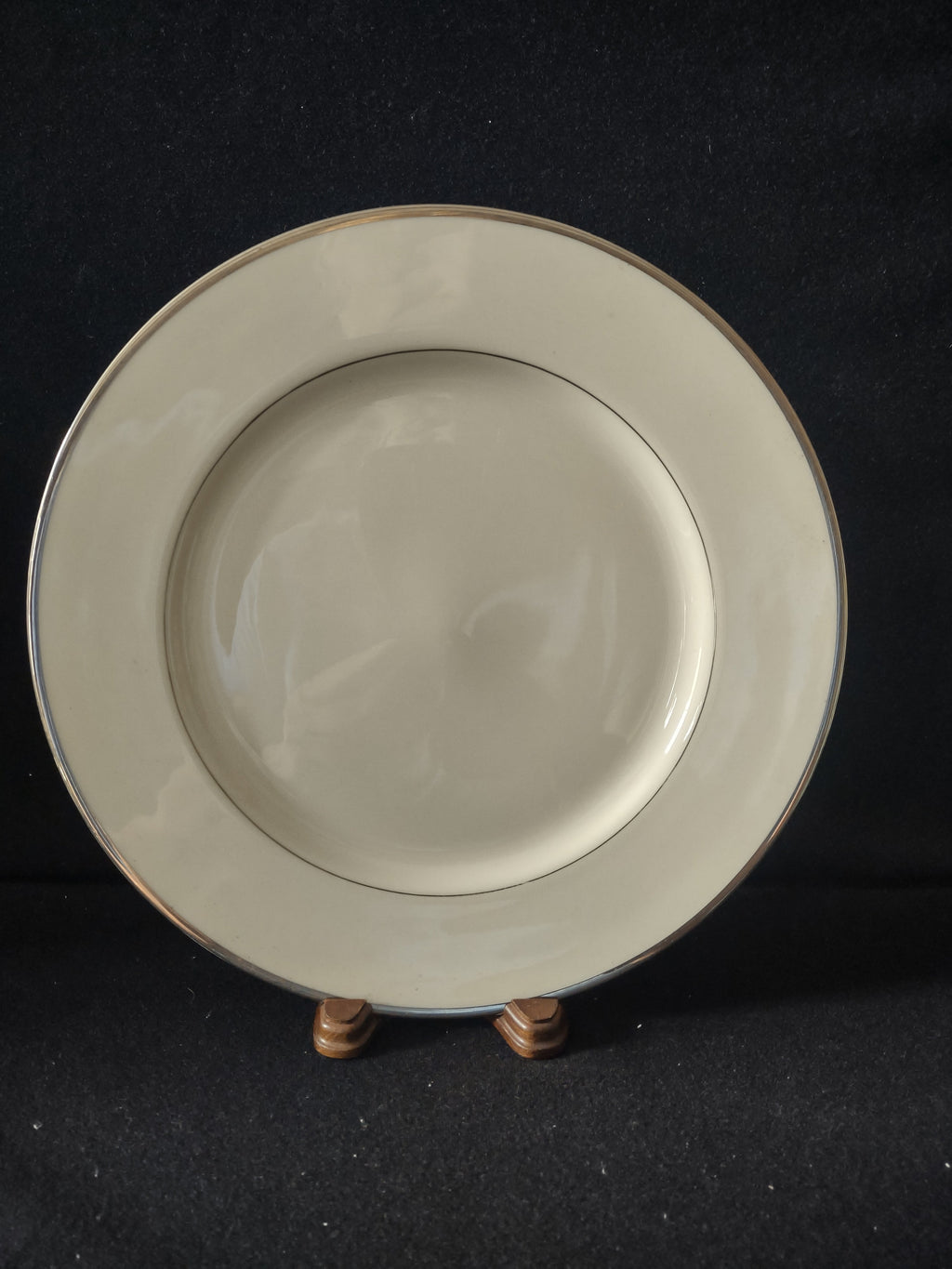 Vintage Gorham Fine China Platinum Rim Plate - bottom view