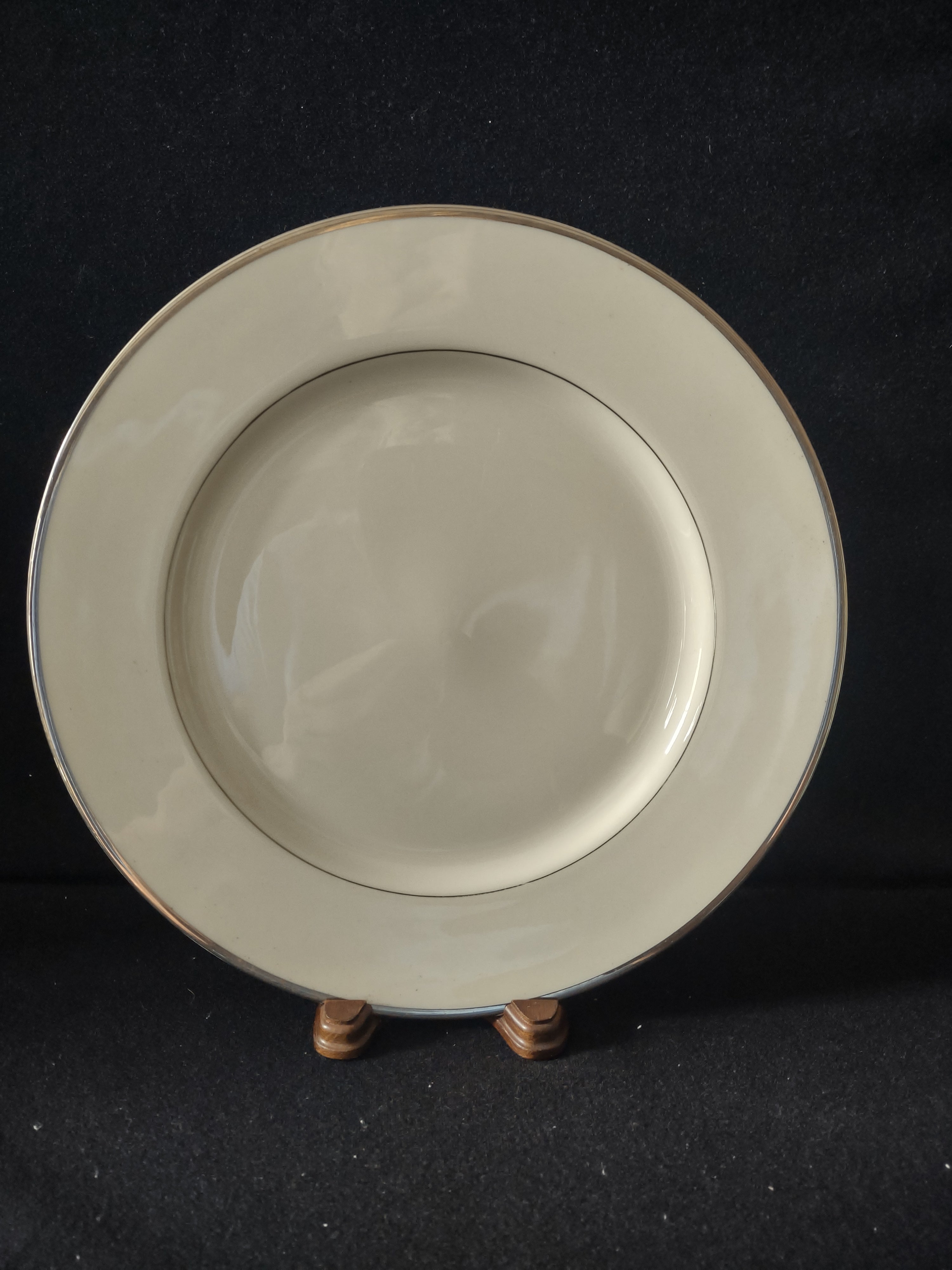 Vintage Gorham Fine China Platinum Rim Plate - bottom view