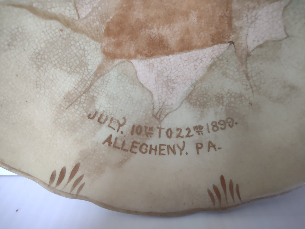 Vintage American China Co BPOE Elks Allegheny PA Souvenir Plate 1890s IMPERFECT [7035]