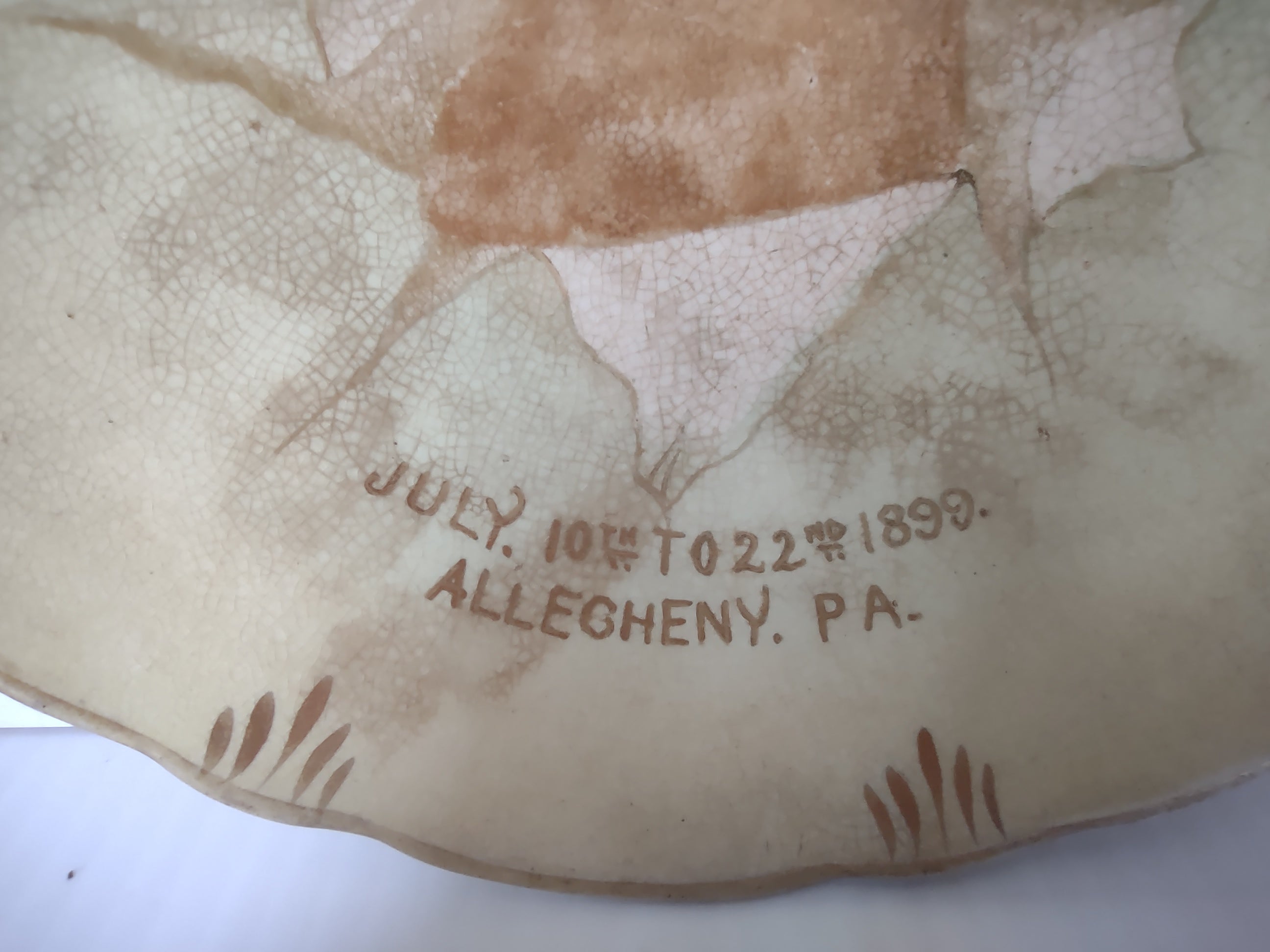 Vintage American China Co BPOE Elks Allegheny PA Souvenir Plate 1890s IMPERFECT [7035]