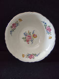 Vintage floral bouquet serving bowl - gold rim detail and floral pattern on interior rim