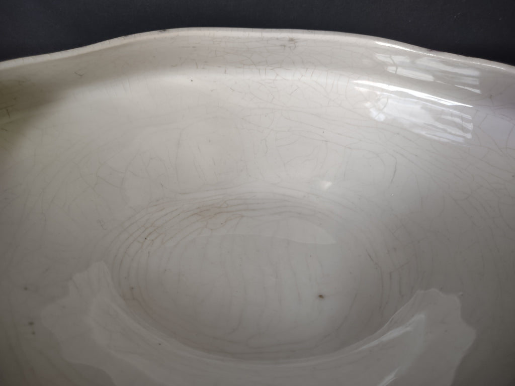 Vintage Homer Laughlin White Granite Oval Tureen IMPERFECT [7034]