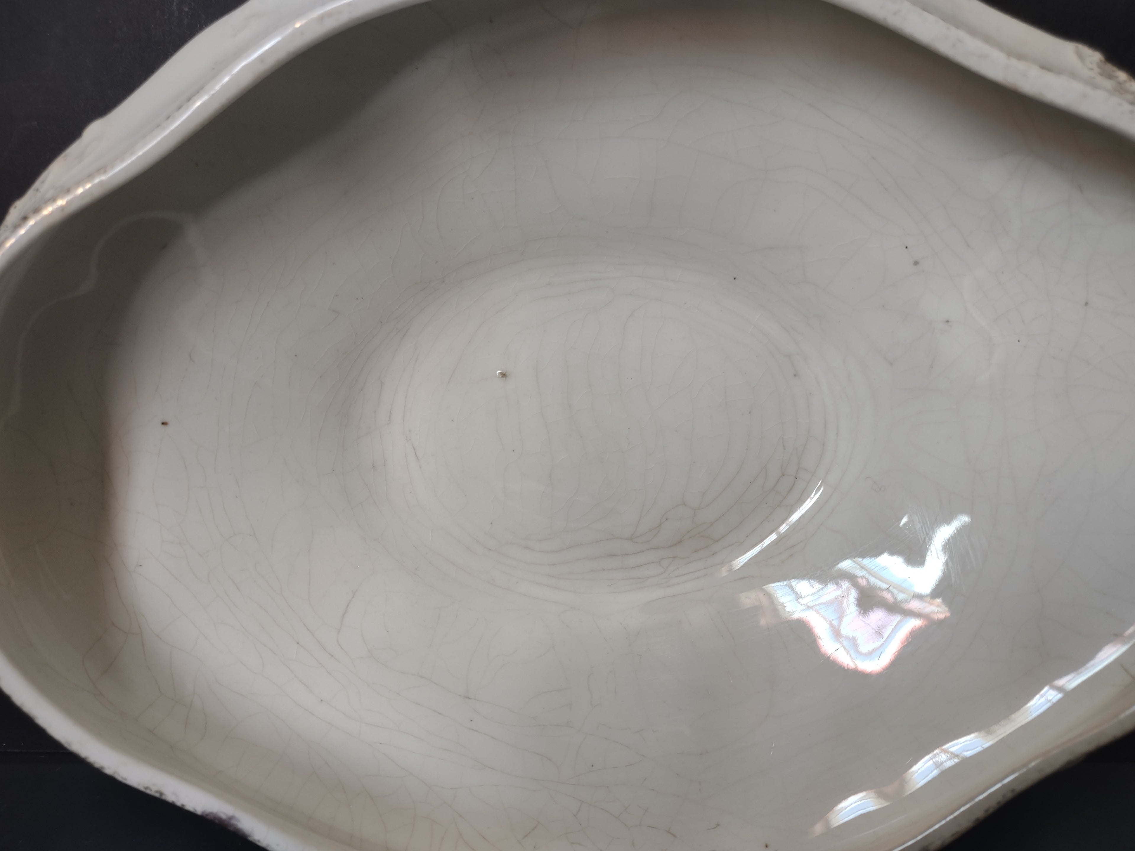 Vintage Homer Laughlin White Granite Oval Tureen IMPERFECT [7034]