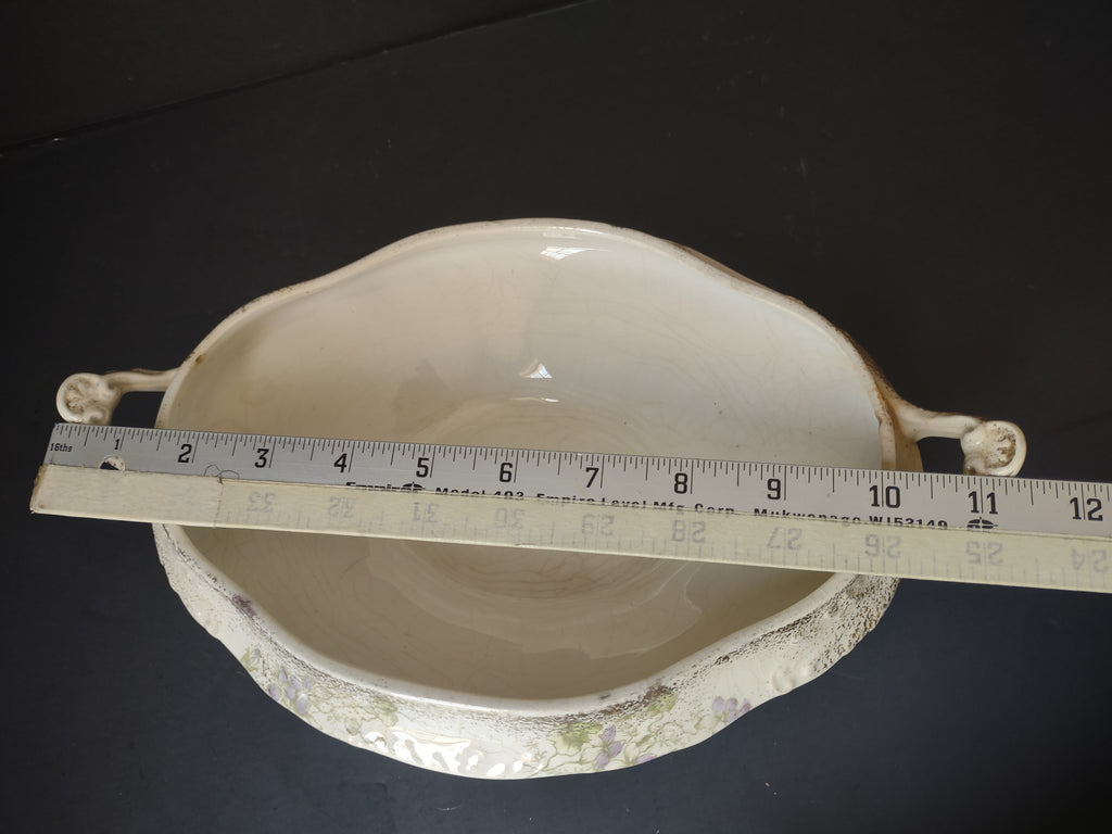Vintage Homer Laughlin White Granite Oval Tureen IMPERFECT [7034]