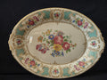 Vintage Syracuse China Floral Oval Handled Serving Platter [7043]