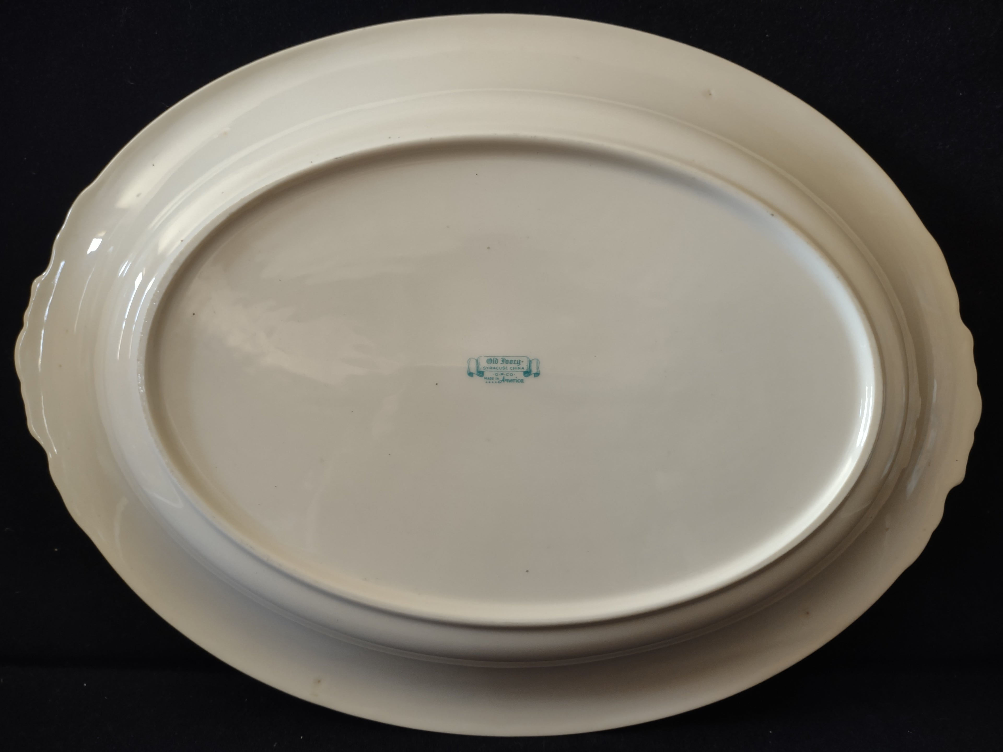 Vintage Syracuse China Floral Oval Handled Serving Platter [7043]