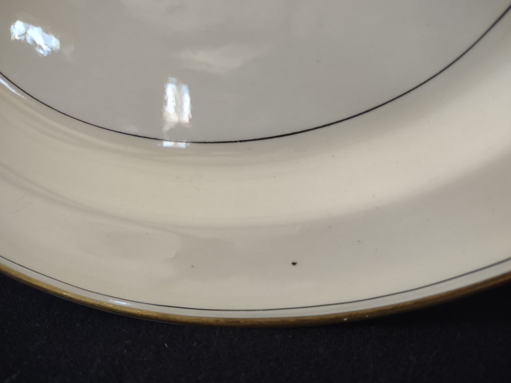 Vintage Homer Laughlin Eggshell Nautilus Cream & Gold Serving Platter IMPERFECT [7045]