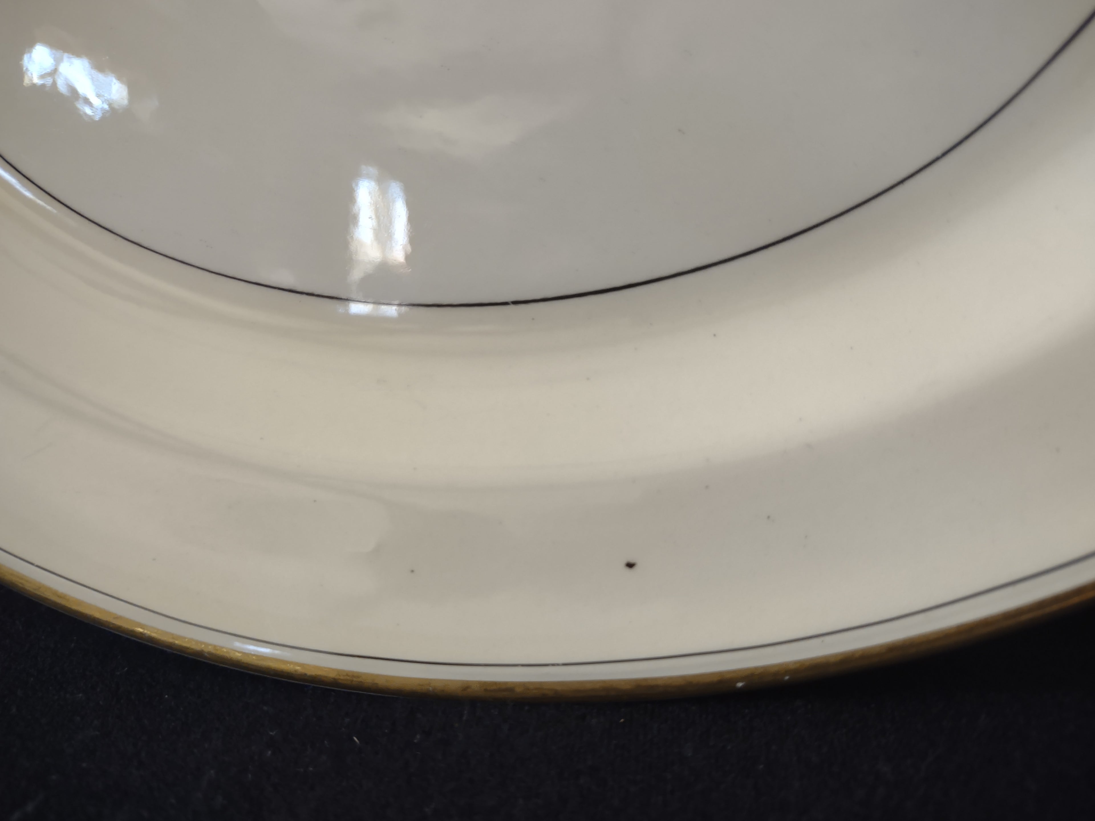 Vintage Homer Laughlin Eggshell Nautilus Cream & Gold Serving Platter IMPERFECT [7045]