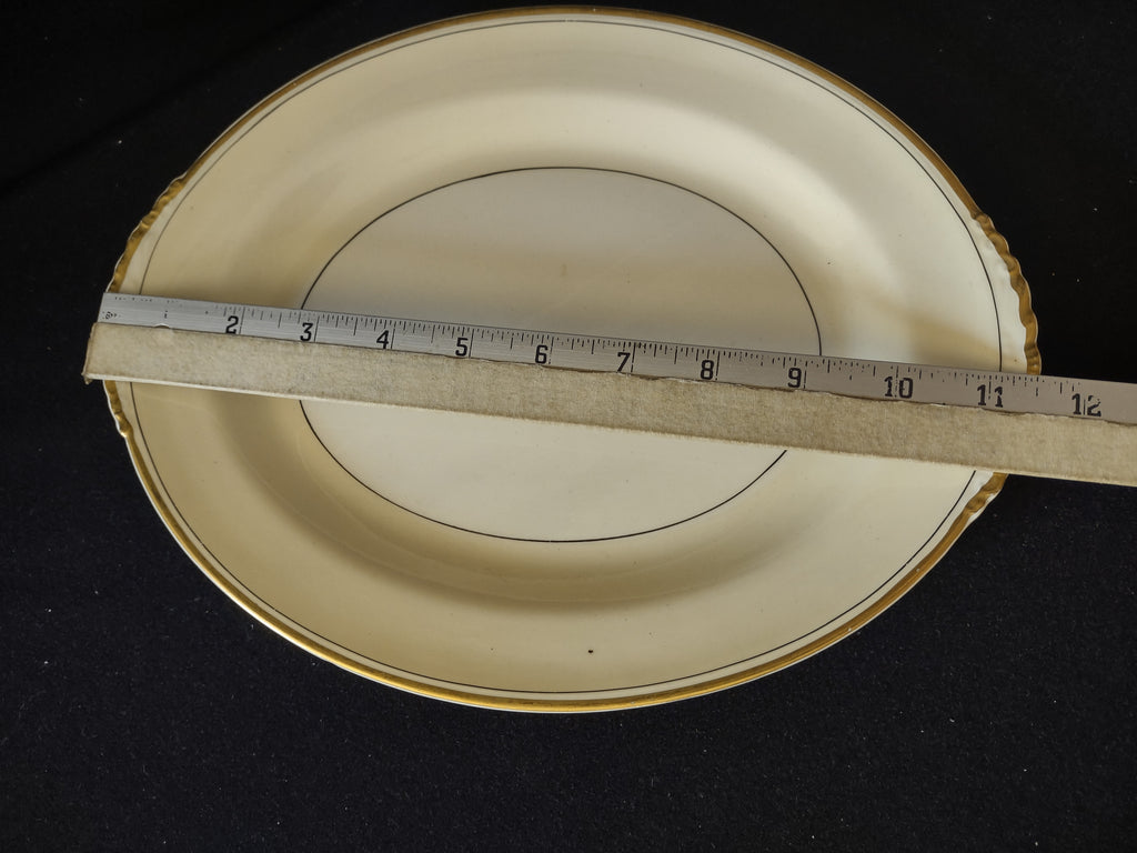 Vintage Homer Laughlin Eggshell Nautilus Cream & Gold Serving Platter IMPERFECT [7045]