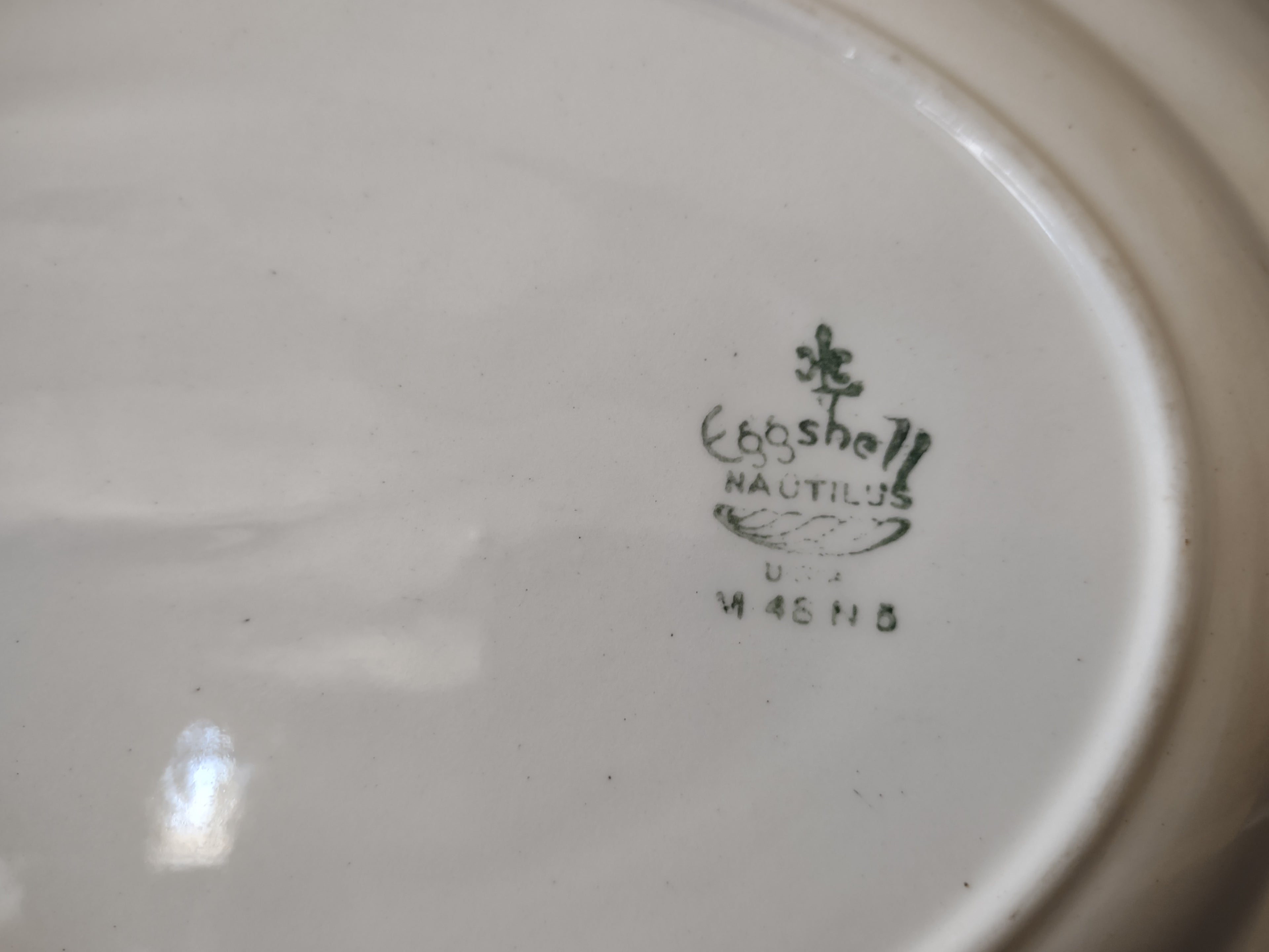 Vintage Homer Laughlin Eggshell Nautilus Cream & Gold Serving Platter IMPERFECT [7045]