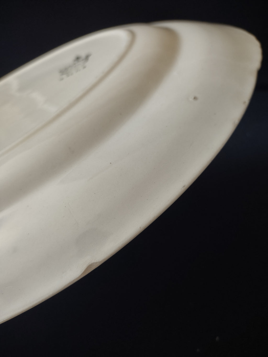 Vintage Homer Laughlin Eggshell Nautilus Cream & Gold Serving Platter IMPERFECT [7045]