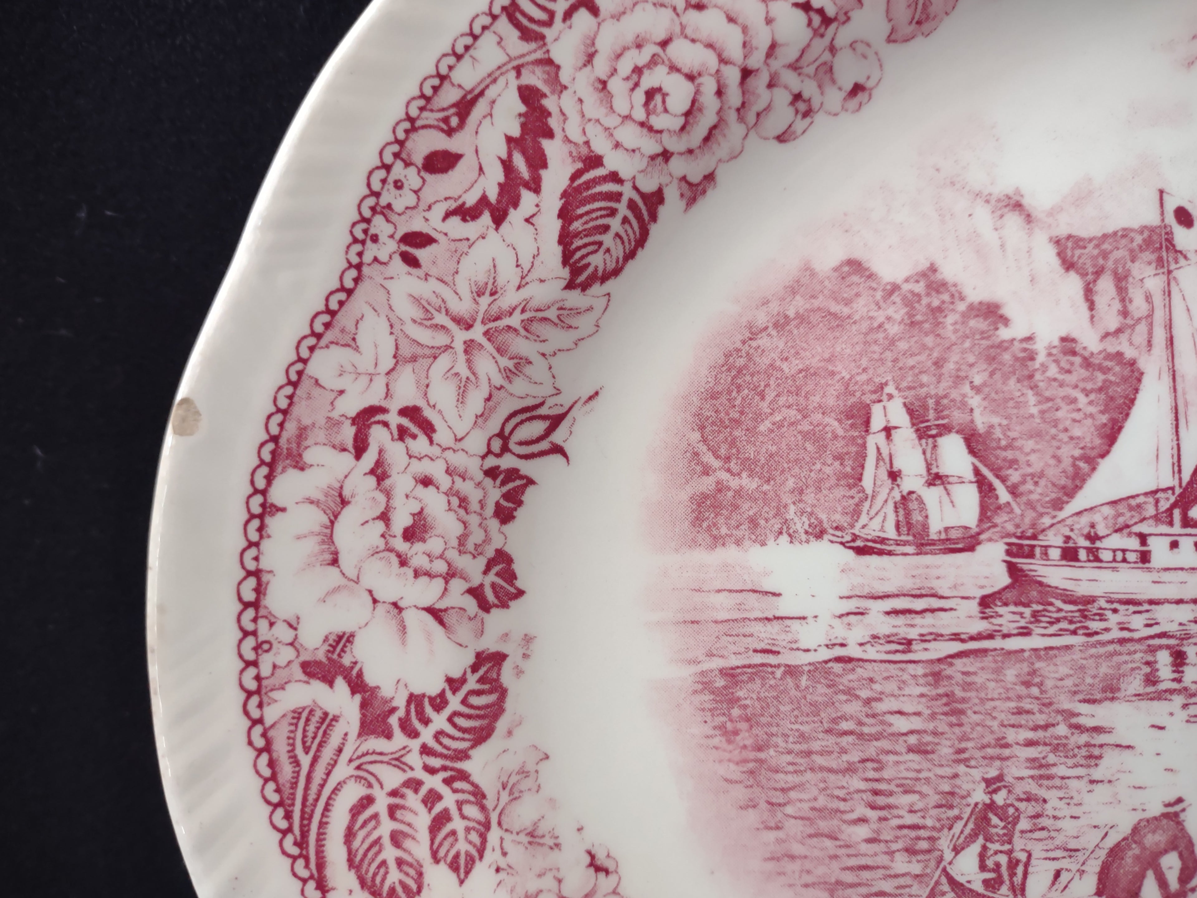 Vintage Homer Laughlin Historical America Clermont Serving Platter IMPERFECT [7046]