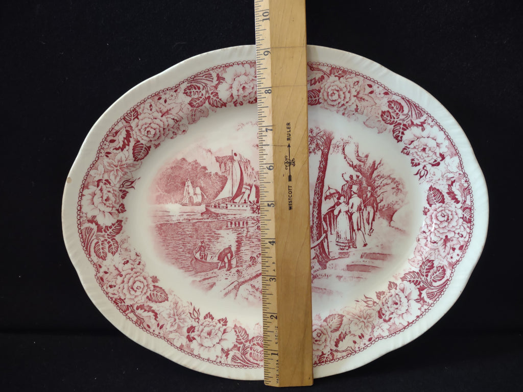 Vintage Homer Laughlin Historical America Clermont Serving Platter IMPERFECT [7046]
