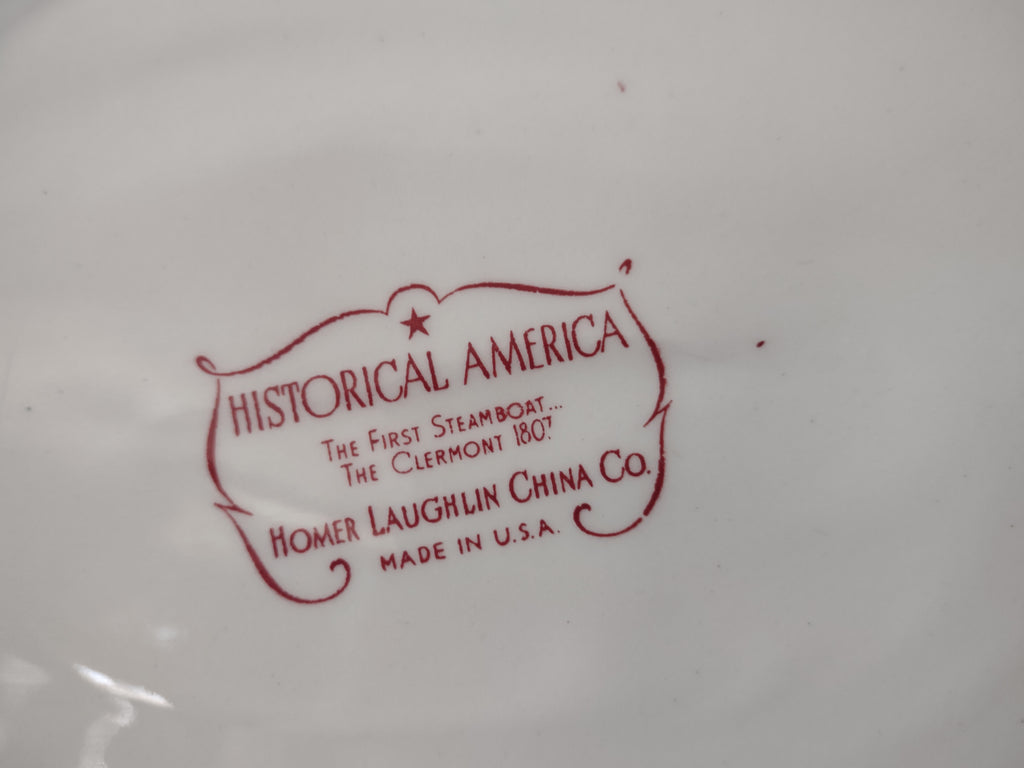 Vintage Homer Laughlin Historical America Clermont Serving Platter IMPERFECT [7046]